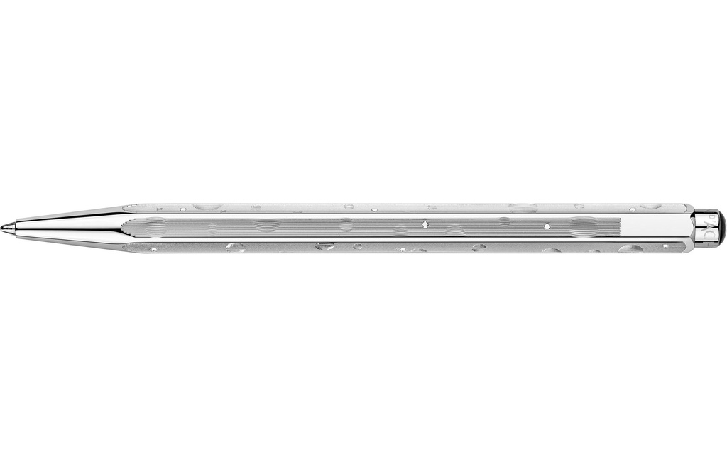Caran d'Ache Stylo bille Cosmic Blue M, platine