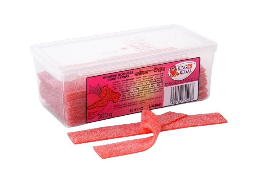 King Regal Bonbons gommeux Mini Sour Strips Fraise 300 g