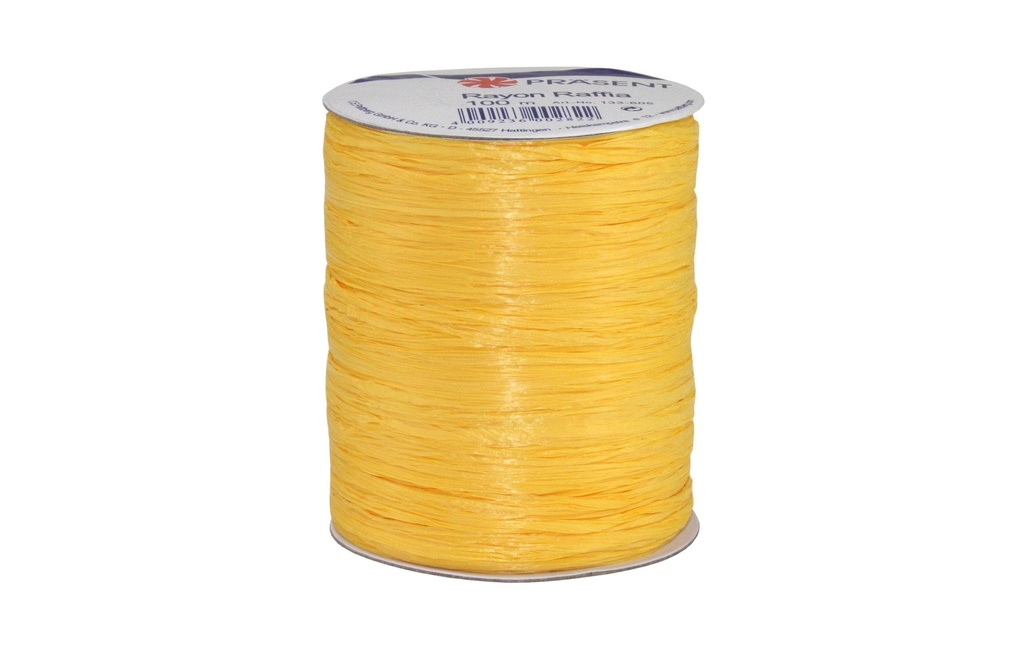 Pattberg Ruban cadeau Raffia Rayon 100 m, jaune