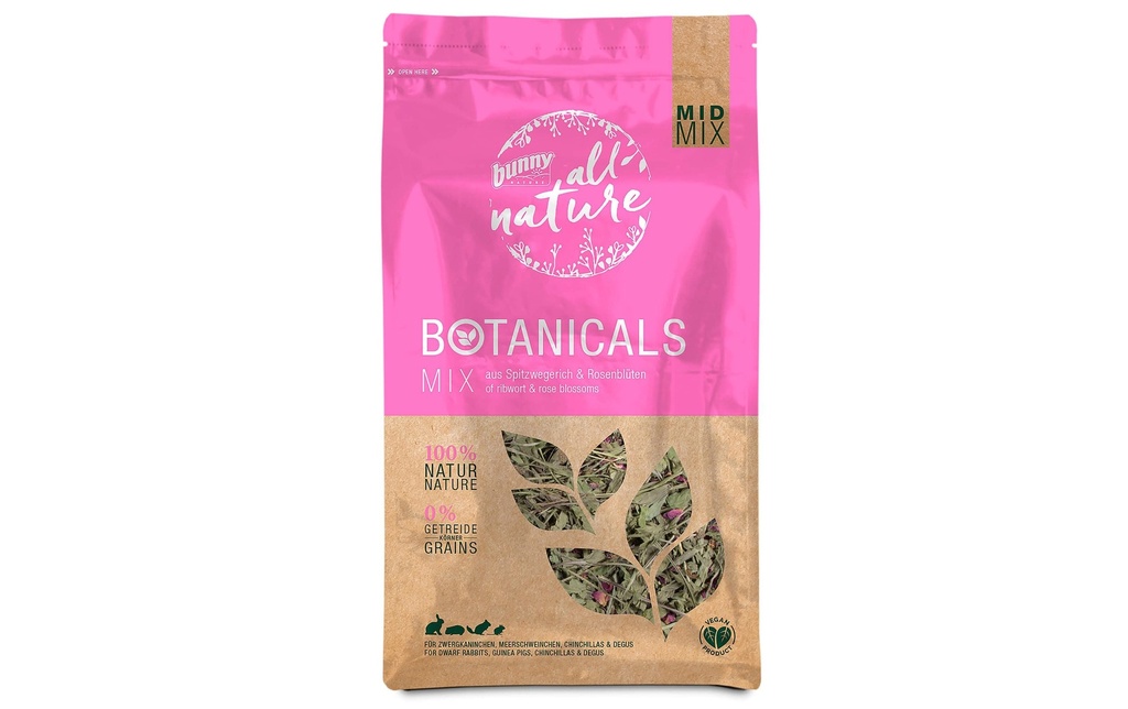 Bunny Nature All Nature Botanicals Mix Plantain lancéolé & pétales de rose