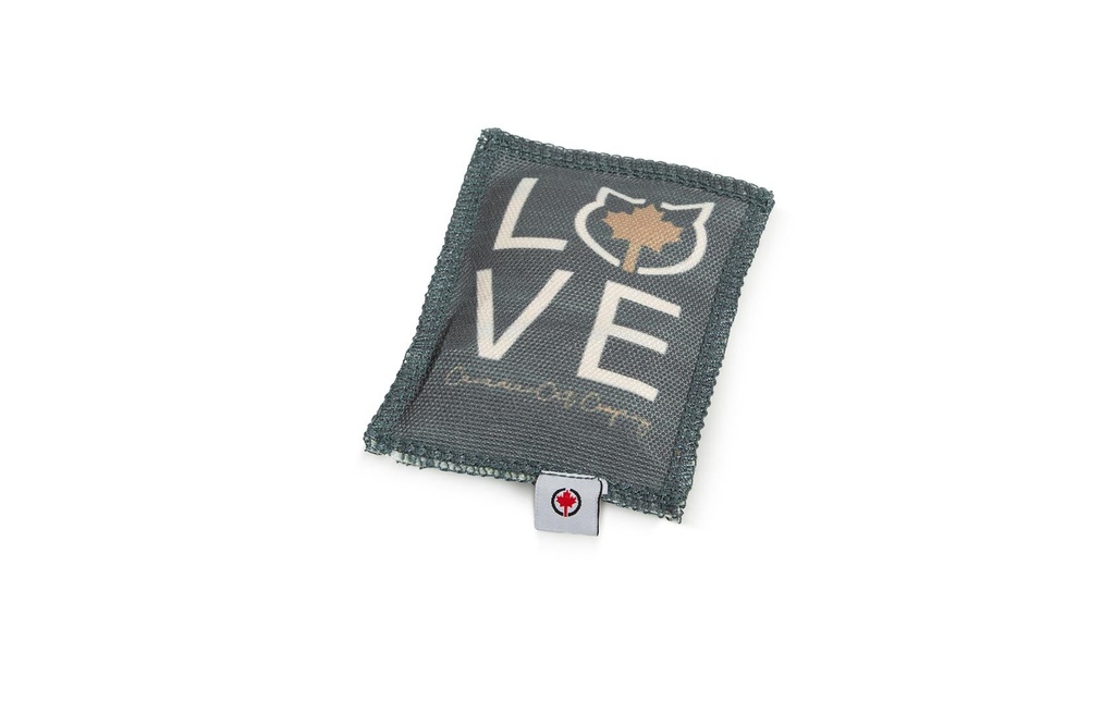 CanadianCat Jouet pour chat Coussin de jeu Love, Gris foncé