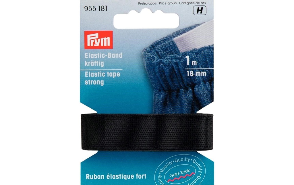Prym Bande élastique 18 mm, Noir