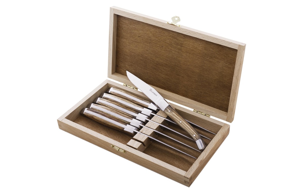 Lunasol Kits de couteaux à steak Basic Country Lunasol 6 Pièce/s, Zebrano