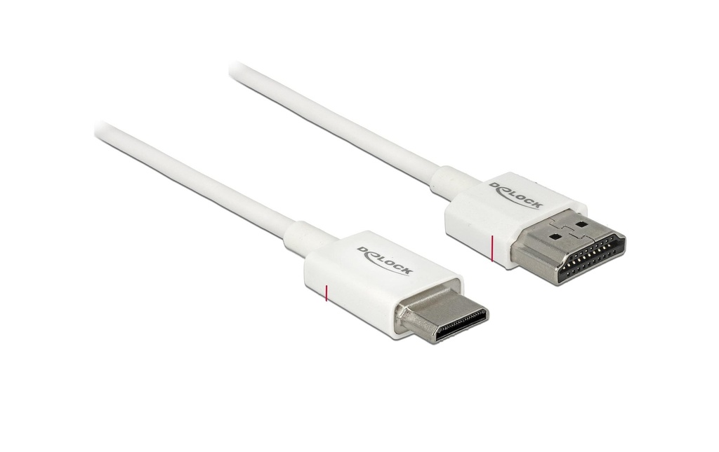 Delock Câble 4K 60Hz HDMI - Mini-HDMI (HDMI-C), 1.5 m, Blanc