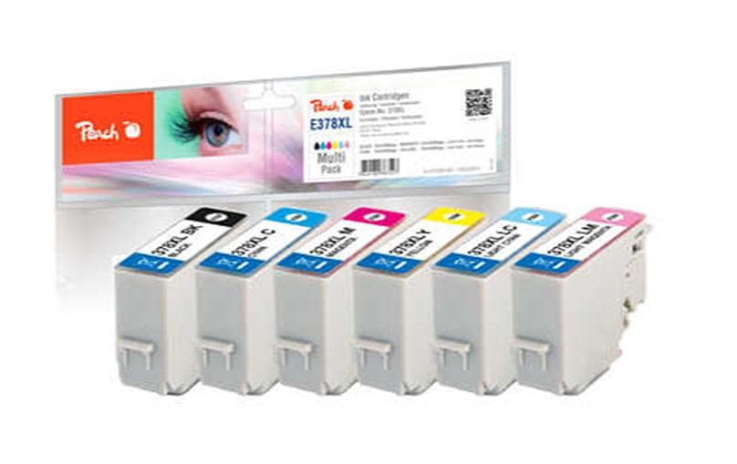Peach Encre Epson n° 378XL 1x chacun de BK, C,M,Y;LC,LM