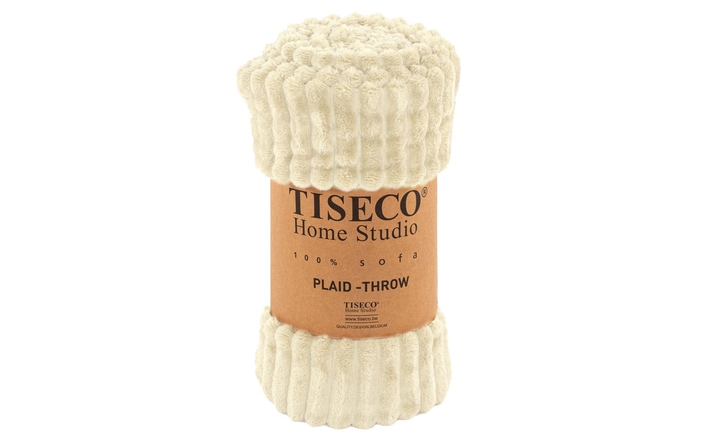 Tiseco Couverture Ribble microflanelle 130 x 160 cm, Ivoire