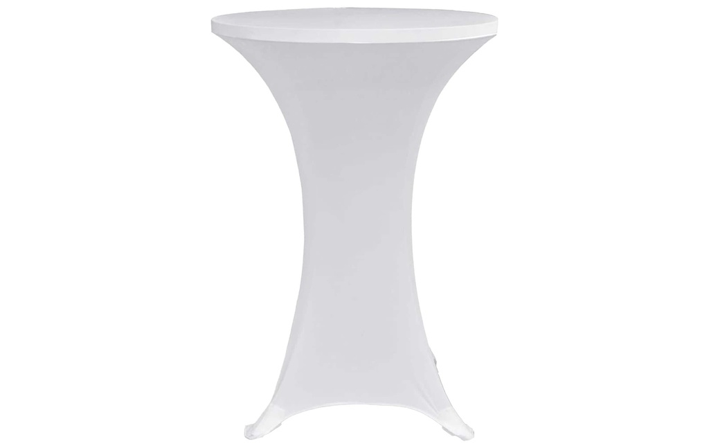 Dameco Housse de table haute 60 cm/65 cm x 120 cm, Blanc