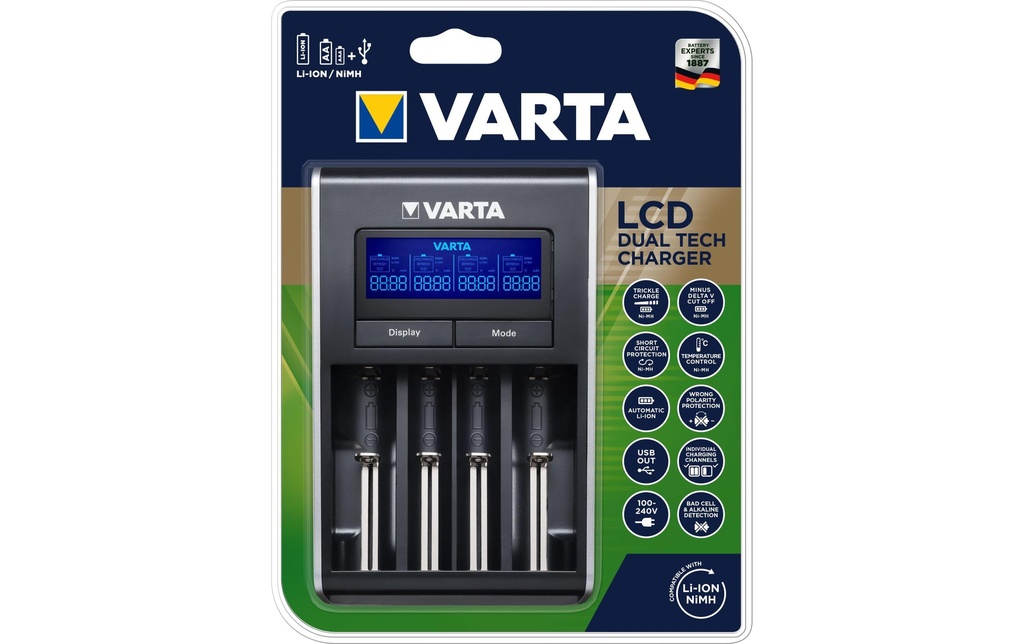 Varta Chargeur LCD Dual Tech Charger