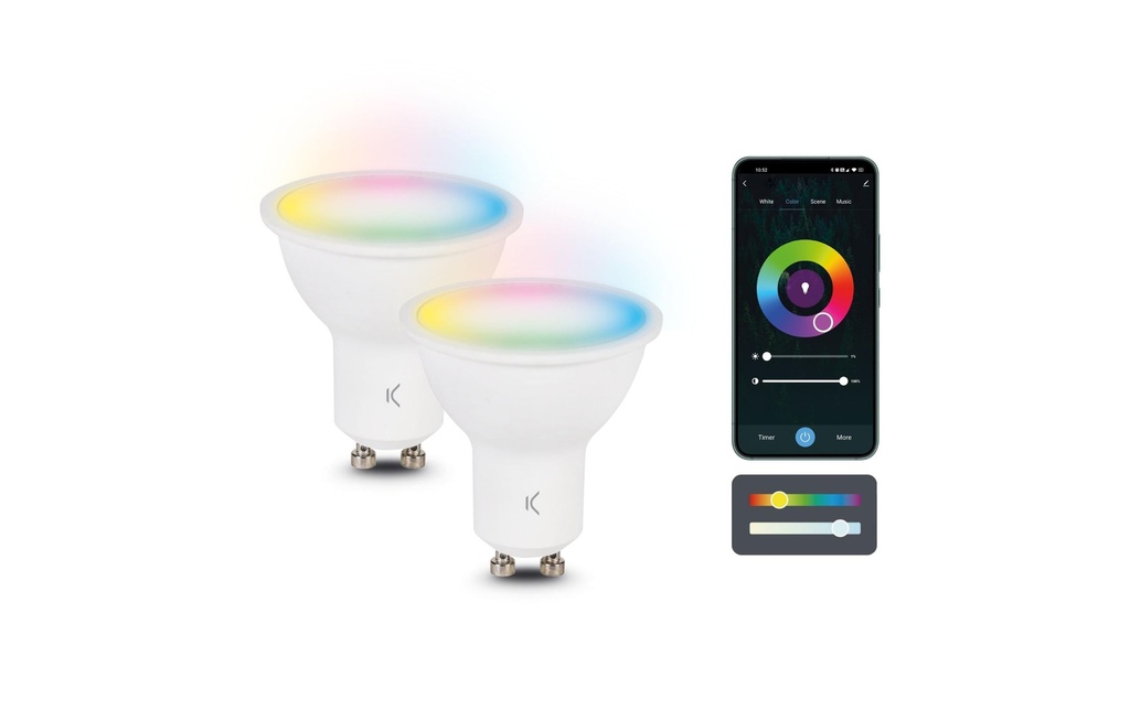 KSiX Smart Bulbs GU10 5.5 W blanc, pack de 2