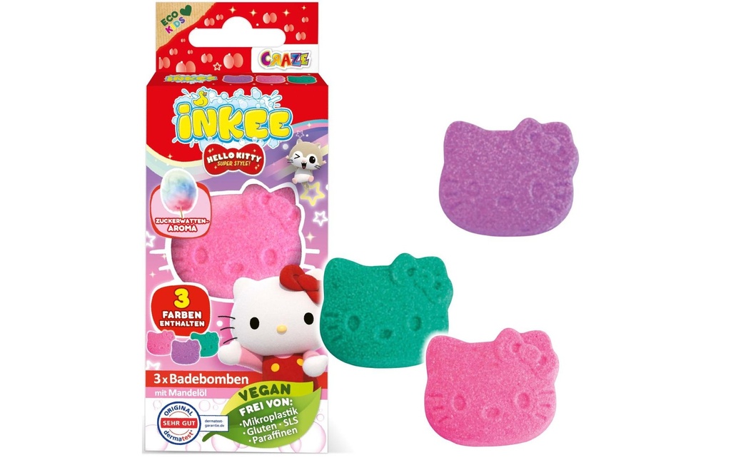 Craze Plaisir dans la baignoire Inkee Mini Pack Hello Kitty 3 Pièce/s