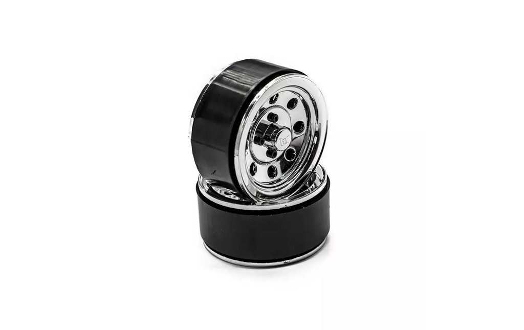Hobbytech Jantes 1.9 Beadlock Chrome, 1 paire