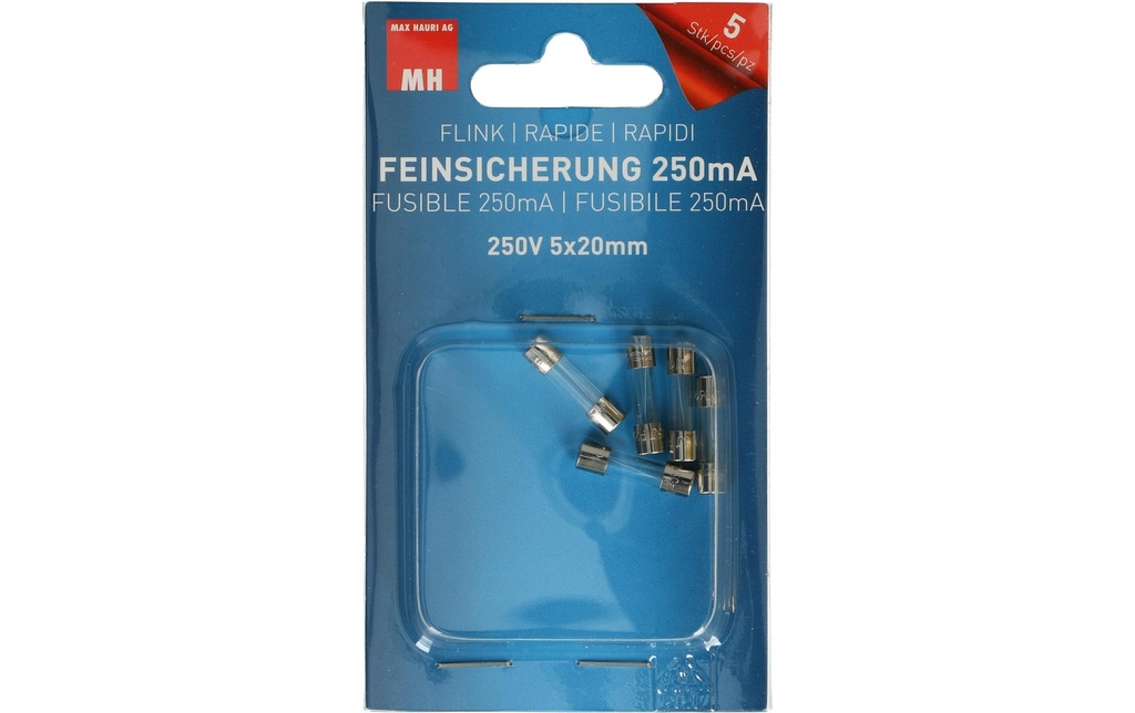 Max Hauri Fusible 5 x 20 mm Flink 0.25 A, 5 pièces