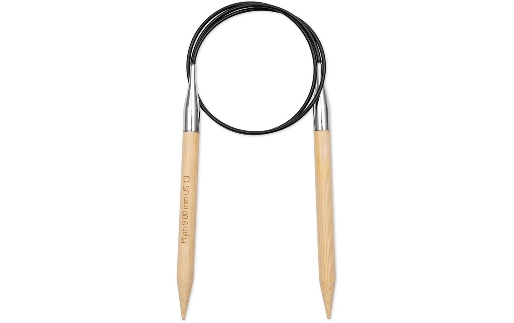 Prym 1530 Aiguille à tricoter circulaire BAMBUS 9.00 mm, 80 cm