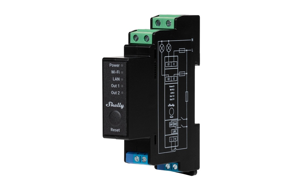 Shelly Actionneur de commutation Wi-Fi Shelly Pro 2PM avec mesure de puissance