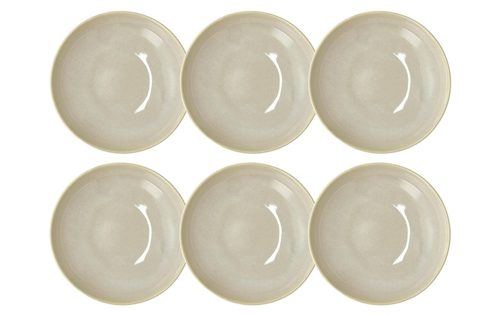 Villa Collection Assiette de soupe et de pâtes Shoku Ø 21 cm, 6 Pièce/s, Beige
