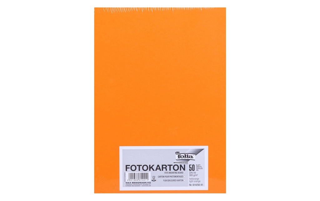 Folia Papier cartonné A4, 300 g/m², 50 feuilles, orange clair