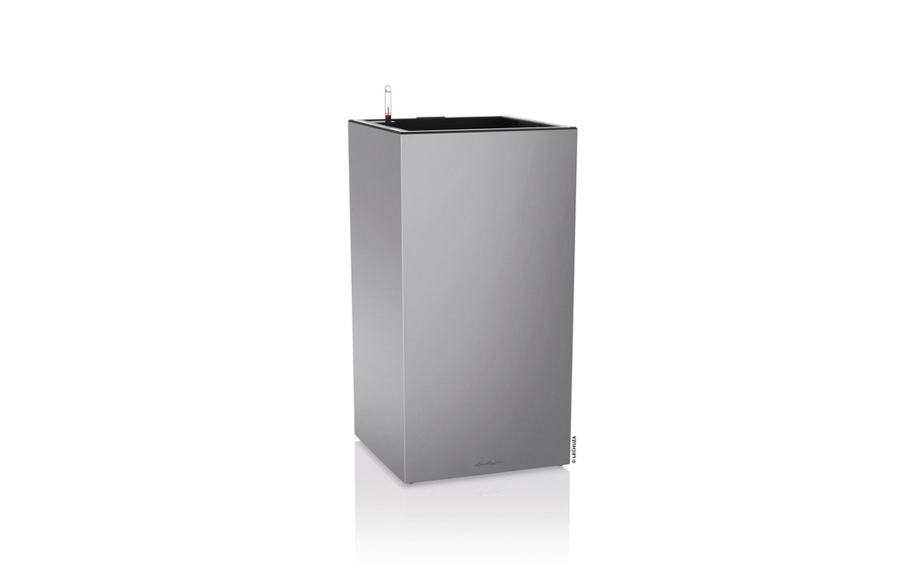 Lechuza Pot de fleur Canto Premium 40 High LED, Argenté, haute brillance