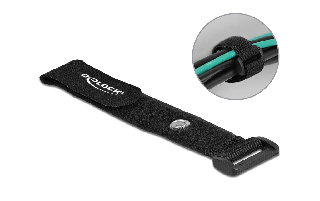 Delock Serre-câble auto-agrippant Noir 190 mm x 25 mm 5 pièces