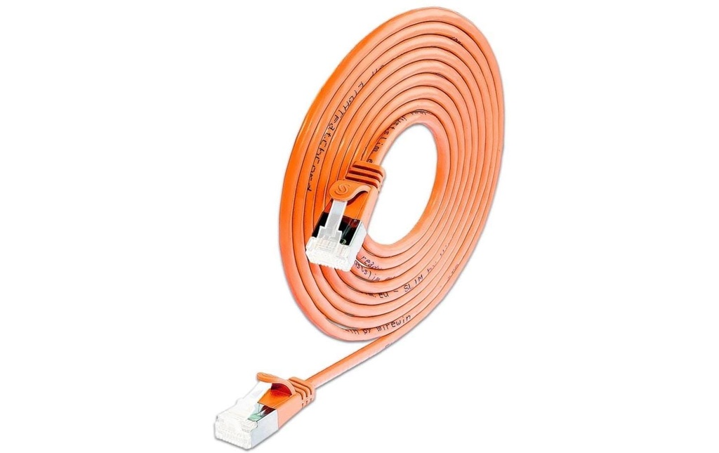 SLIM Câble patch slim RJ-45, Cat 6A, U/FTP, 0.15 m, Orange, 50-Pack