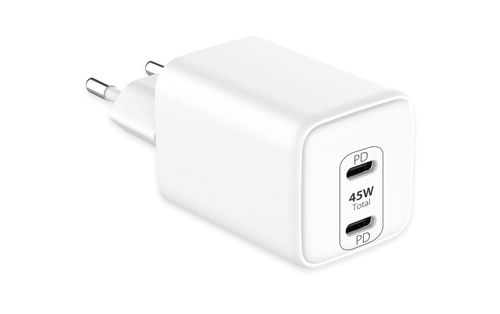 LMP Chargeur mural USB Double alimentation USB-C 45 W