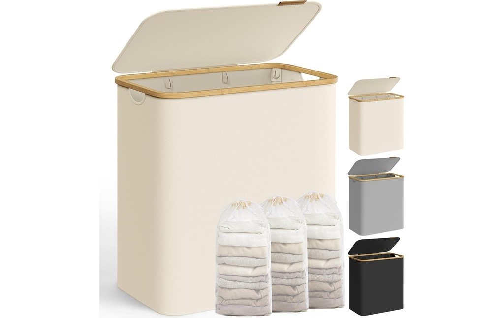 Songmics Corbeille à linge 150 l, Beige