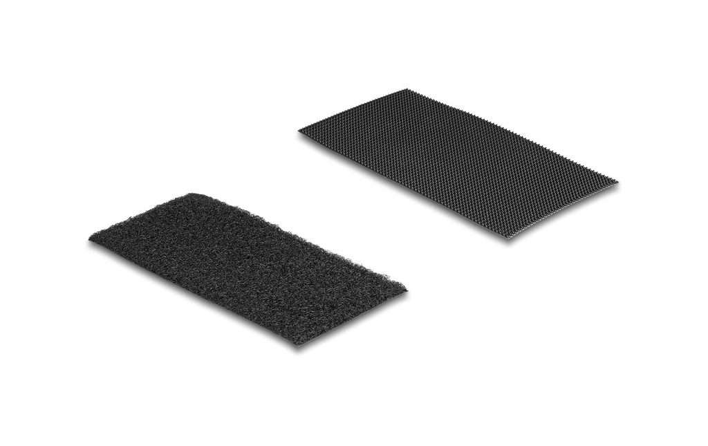 Delock Rectangles auto-agrippants Noir 0.1 m x 50 mm, 10 pièces