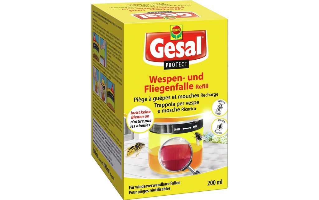 Gesal Recharge pour piège à guêpes et à mouches Protect 200 ml