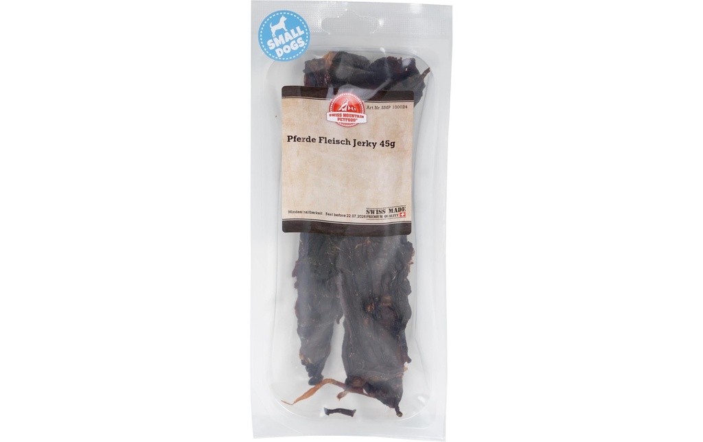 Swiss Mountain Petfood Produit à mâcher  Jerky de viande de cheval, 45 g