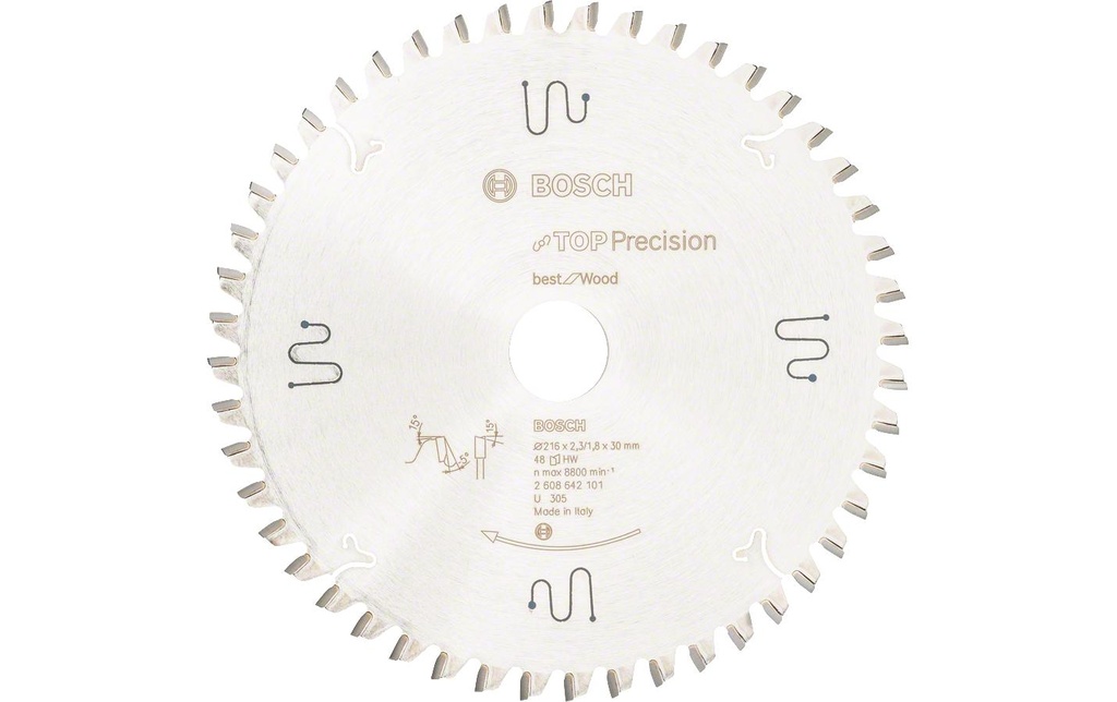 Bosch Professional Lame de scie circulaire Best for Wood, 216 x 30 x 2.3 mm, Z 48