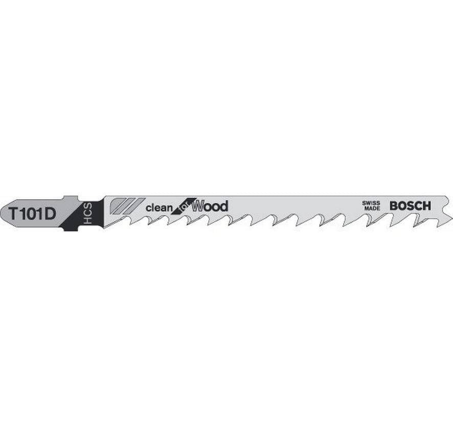 Bosch Professional Jeux de lames de scie sauteuse T 101 D Clean for Wood, 100 pièces