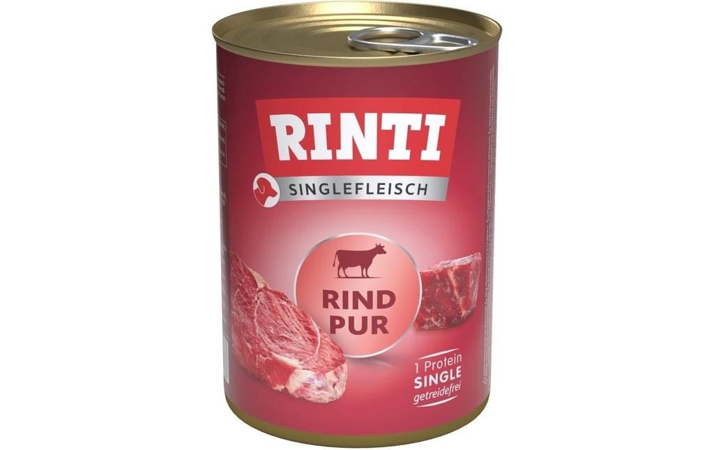 Rinti Alimentation humide Singlefleisch Boîte de bœuf pur, 400 g