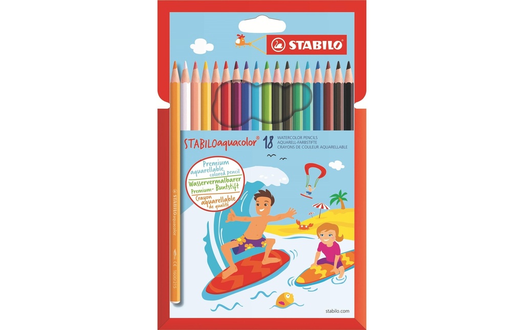 STABILO Crayons de couleur Kids Design, 18 pièces