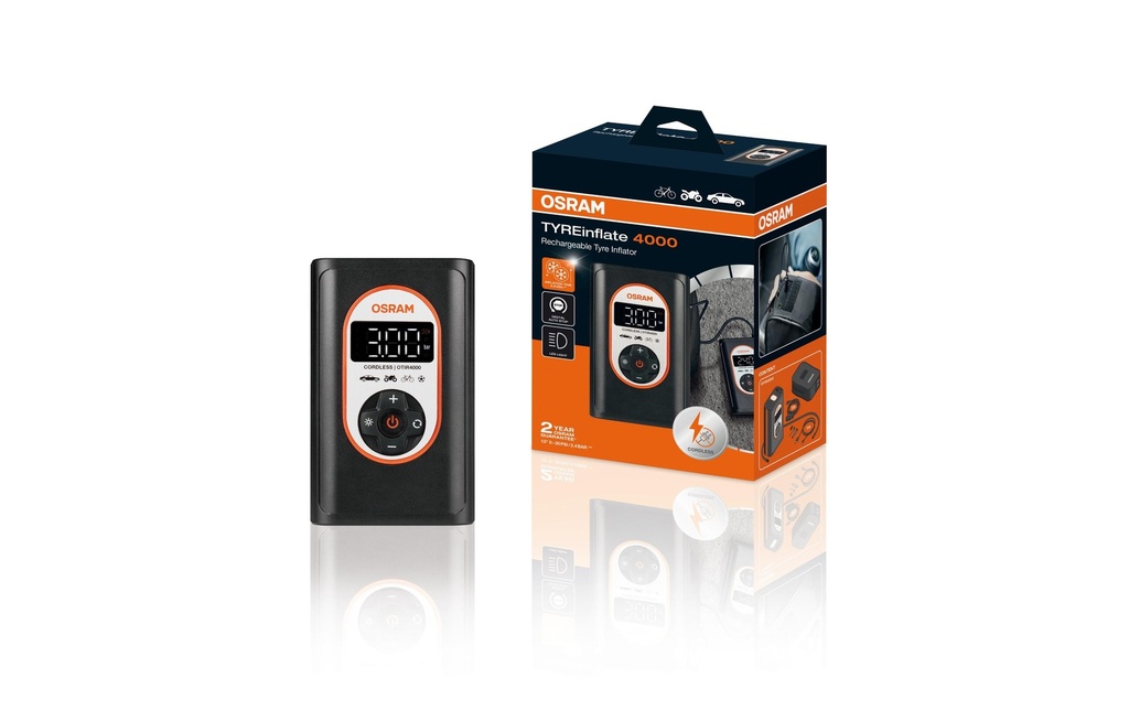 OSRAM Compresseur d’air TYREinflate 4000, 8.3 bar