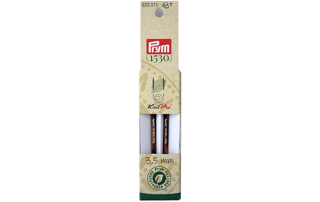 Prym 1530 Pointes d'aiguilles à tricoter Natural, court 3.50 mm, 8.7 cm, bois de bouleau