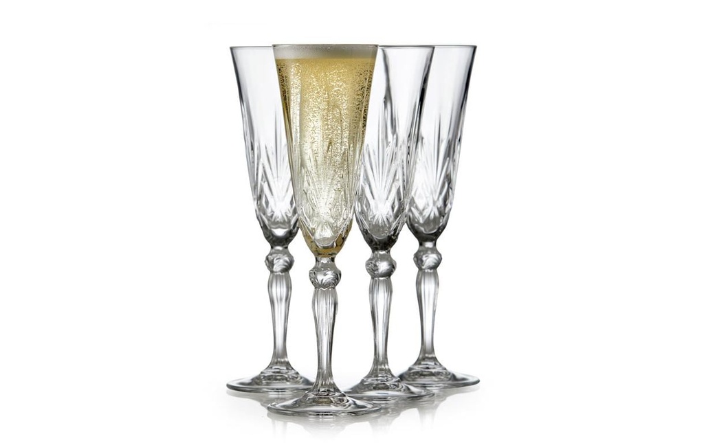 Lyngby Verre à Champagne Melodia 4 pièces, 16 cl