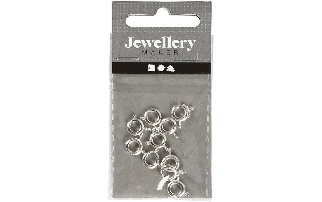 Creativ Company Fermeture Rondelle élastique 10 pièces, 7 mm, argent
