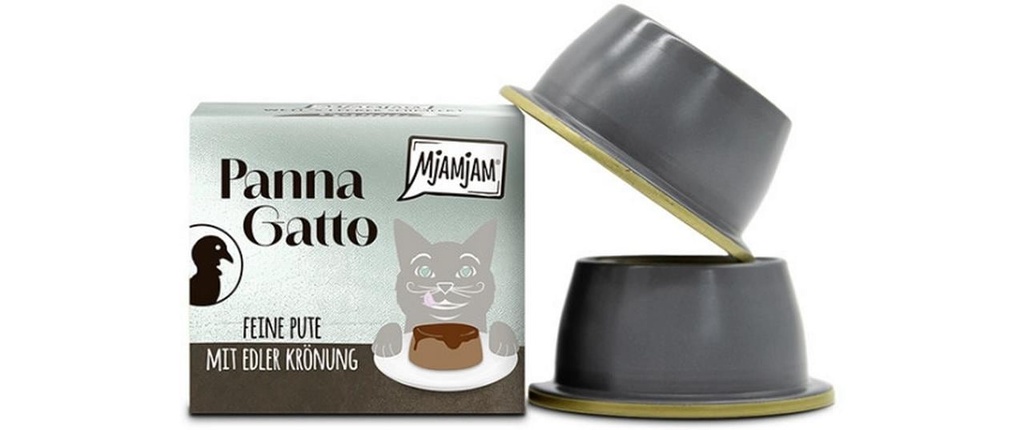 Mjamjam Panna Gatto de dinde avec un noble couronnement, 2 x 80 g