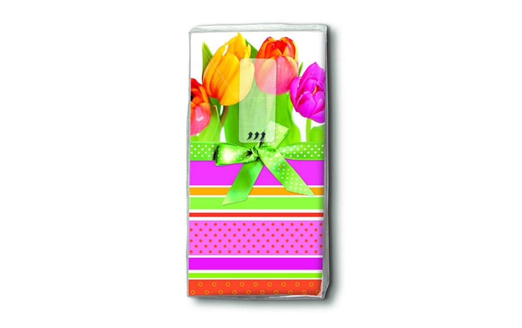 Paper + Design Mouchoirs Tulipes et rayures 1 paquet