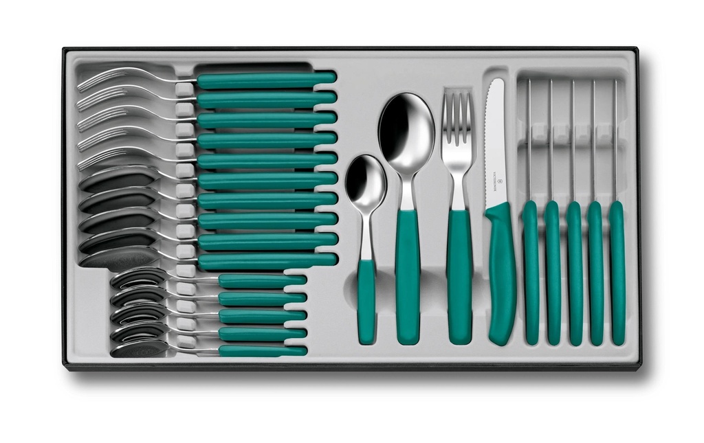Victorinox Kits de couverts Classic, 24 pièces, vert