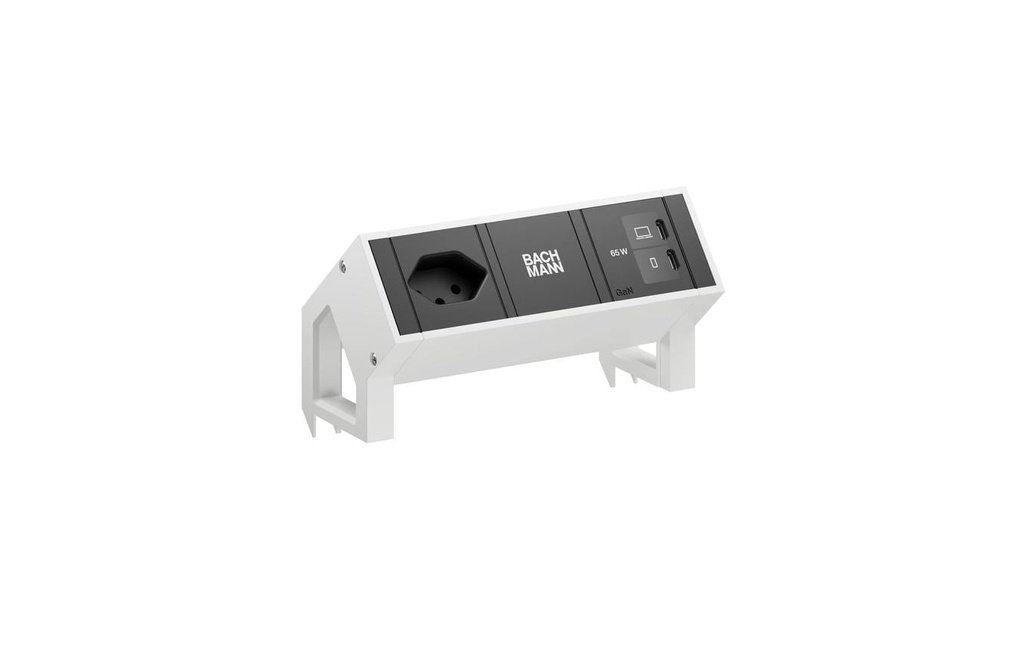 Bachmann Bloc multiprises de table DESK2 1xT13 1xUSB C/C 65W 0.2m RAL9010