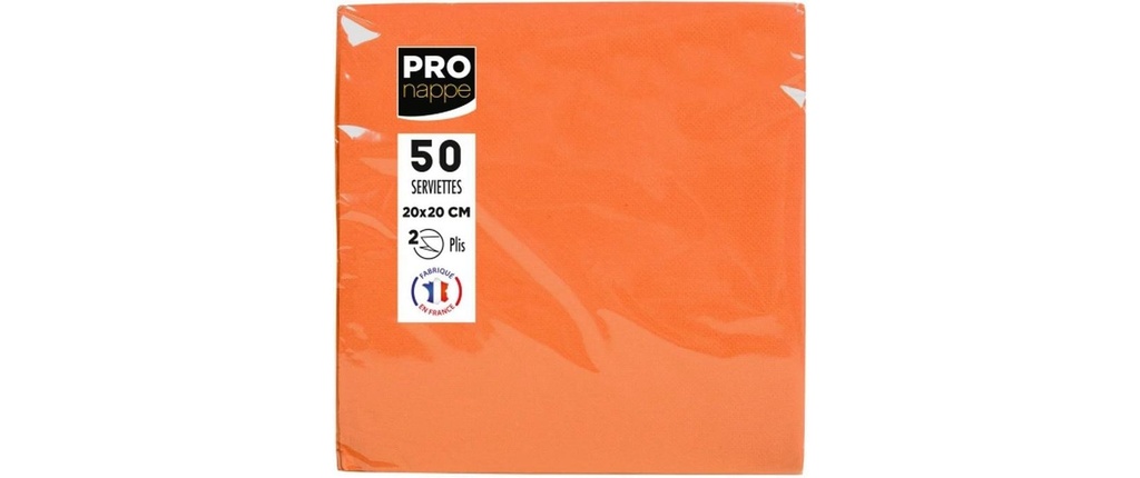 PRO nappe Serviettes en papier Orange 20 cm x 20 cm, 50 Pièce/s