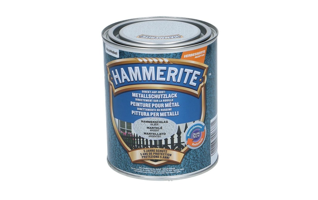 Hammerite Vernis de protection pour métal HS Argent, 750 ml