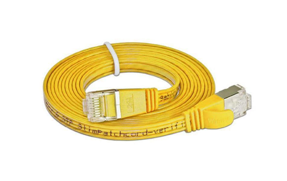 SLIM Câble patch slim RJ-45 - RJ-45, Cat 6, STP, 0.75 m, Jaune