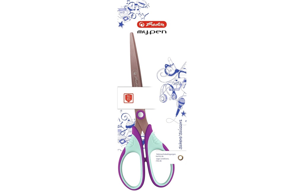 Herlitz Ciseaux Droitier Violet/Menthe