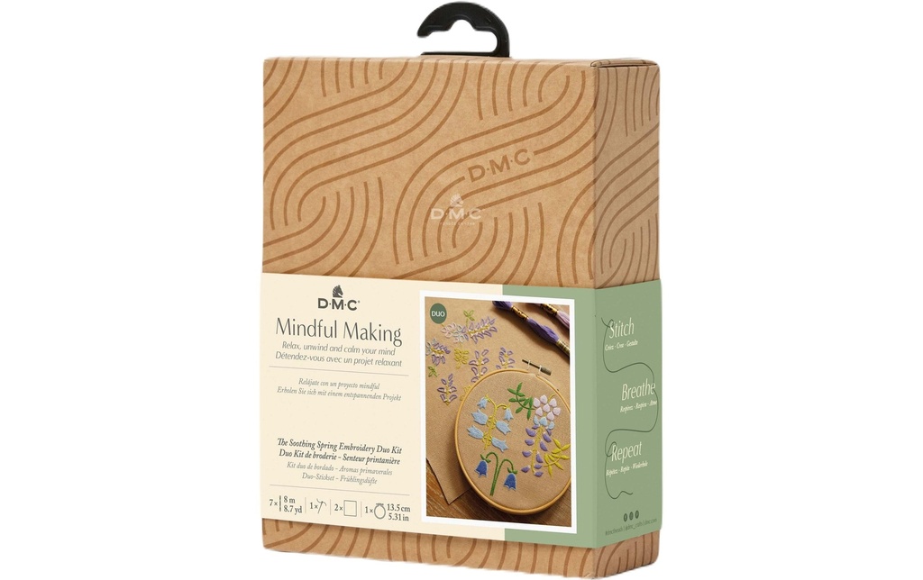 DMC Set de broderie Mindful Making Duo Parfum de printemps, Ø 13.5 cm