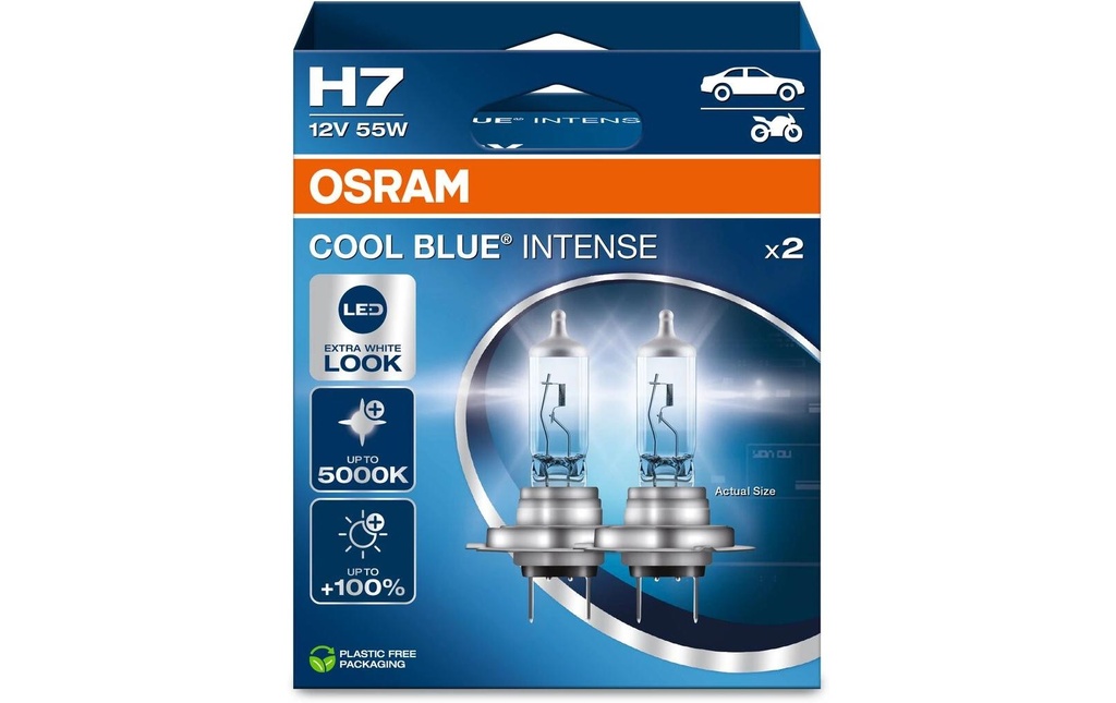 OSRAM H7 Bleu froid intense duobox 12 V 55W PX26d Moto/Voiture de tourisme