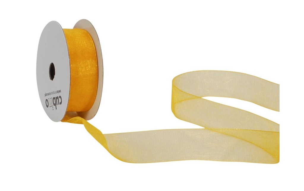 Spyk Bande d'organza Organsa 15 mm x 8 m, Jaune