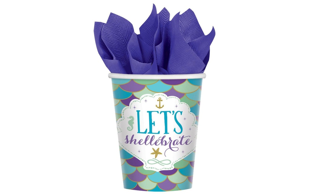 Amscan Gobelets jetables Sirène 266 ml 8 Pièce/s, Violet