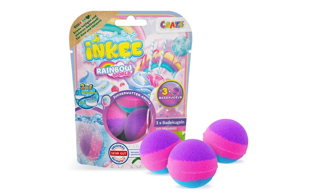 Craze Perles de bain Inkee Rainbow World 3 Pièce/s