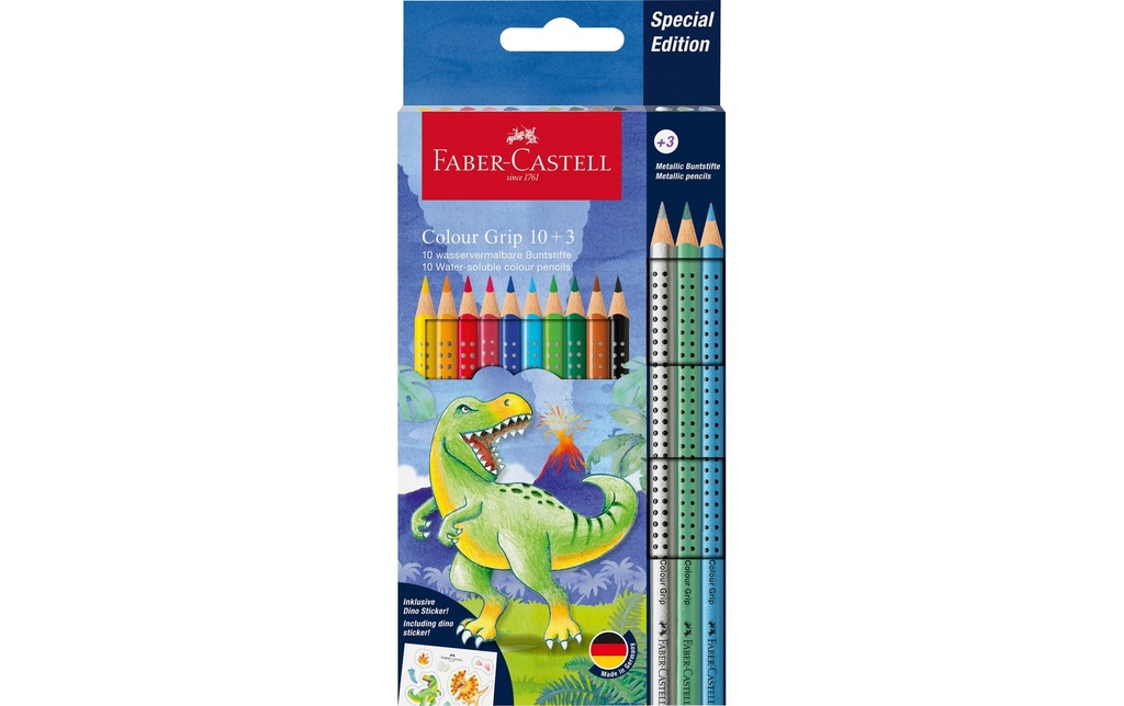 FABER-CASTELL Cray.coul.Colo.Grip Dino 10x3 (13 pces)